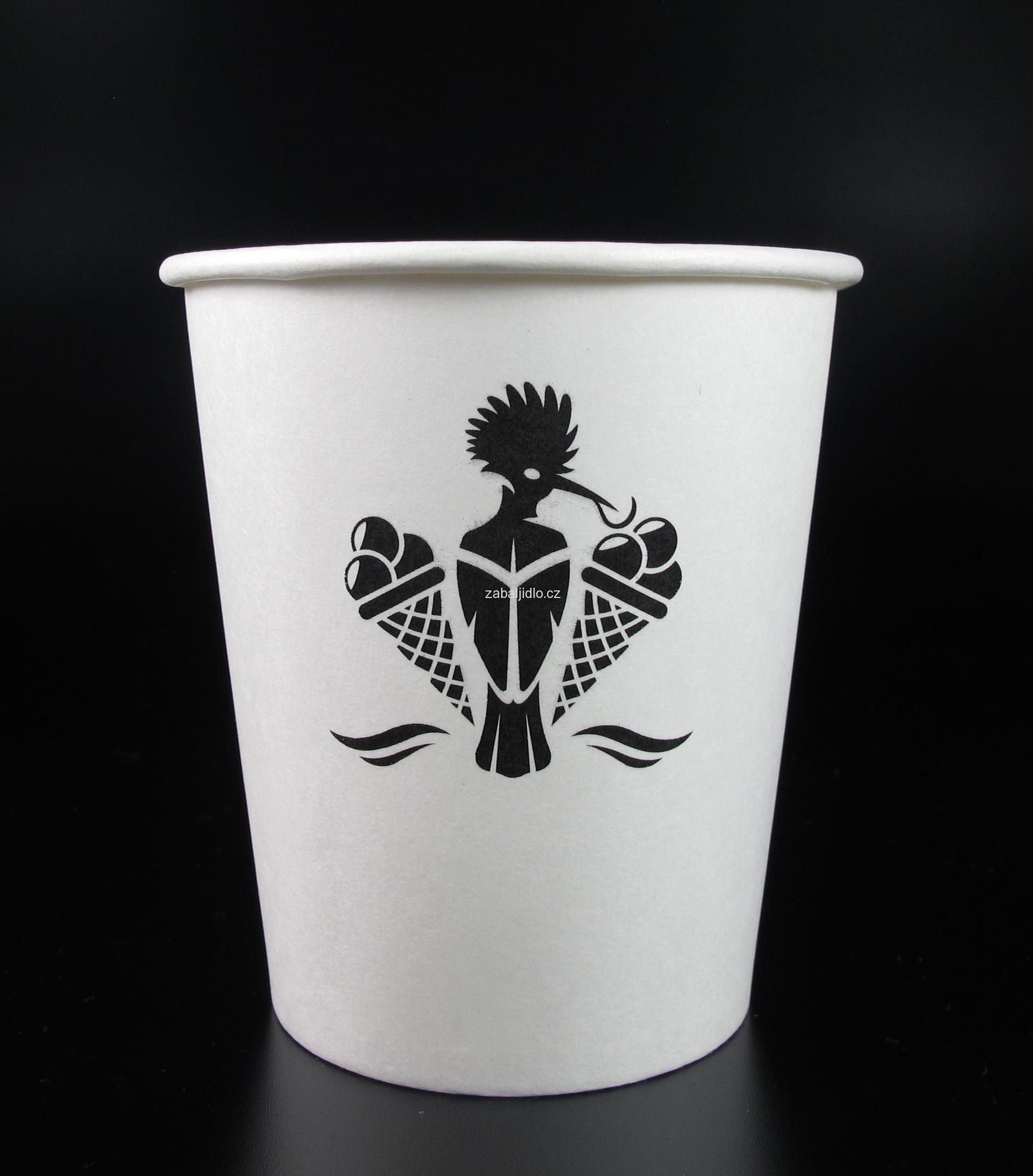 300/370ml Papírový kelímek na kávu jednovrstvý KLASIK BIO bílý / PLA