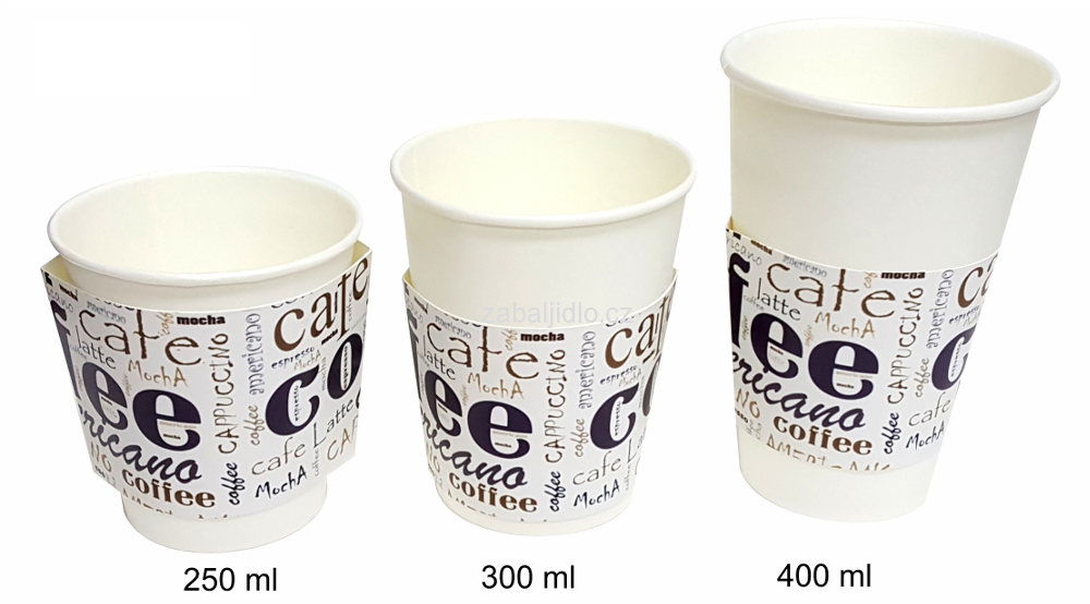 400ml  Papírová ochrana na kelímek RUKÁV / CAFFE4