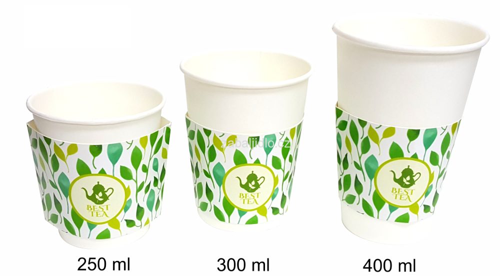 250ml  Papírová ochrana na kelímek RUKÁV / BEST TEA 